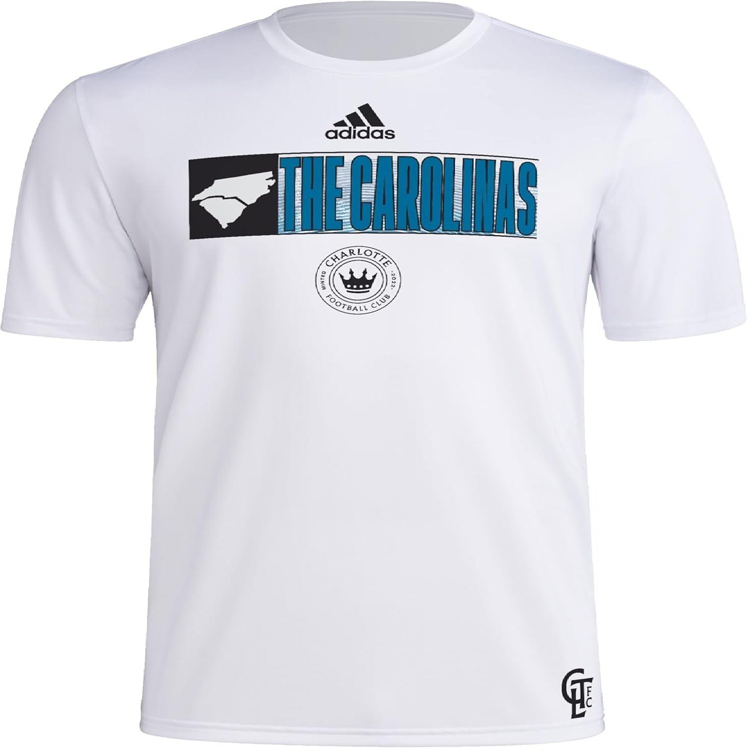 

Мужская футболка adidas Charlotte FC Local Stoic с коротким рукавом, синяя, X-Large Tall(2) S разноцветный