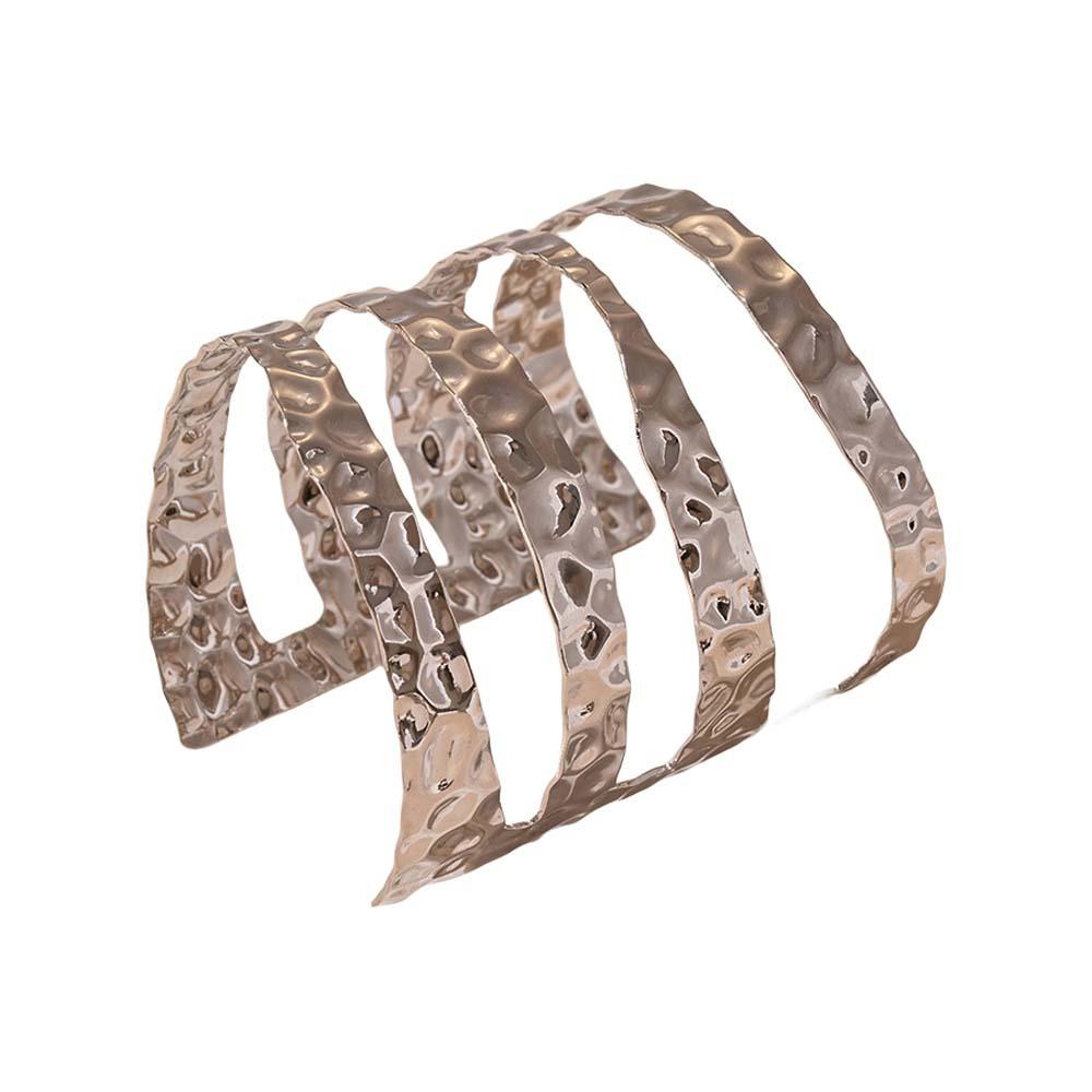 Geometry Wave Line Women Cuff Bangle Zinc Zinc Alloy Bohemian Bracelet Ins Fashion Metal Arm Cuff  Women
