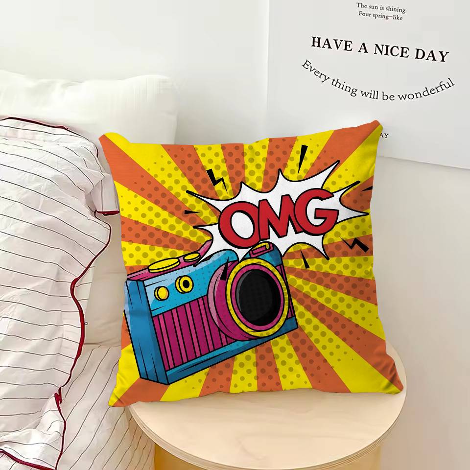 R-Roy Lichtenstein Anime Pillow Case Pattern Printing Pillowcase Living Room Sofa Cushion Cover Bedroom Room Decor