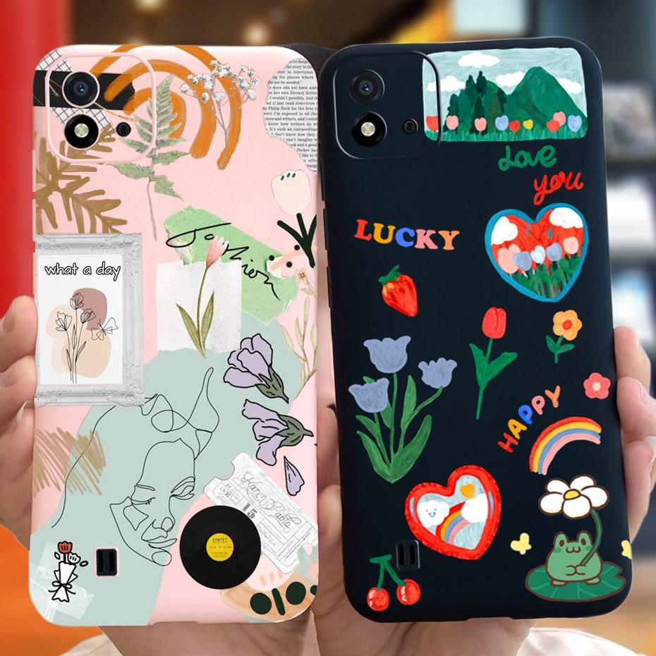 Lovely Pattern Phone Case For Realme C11 2021 C 11 2020 RMX2185 Macaroon Silicone Soft Cases Cover For Realme C11 (2021) RMX3231