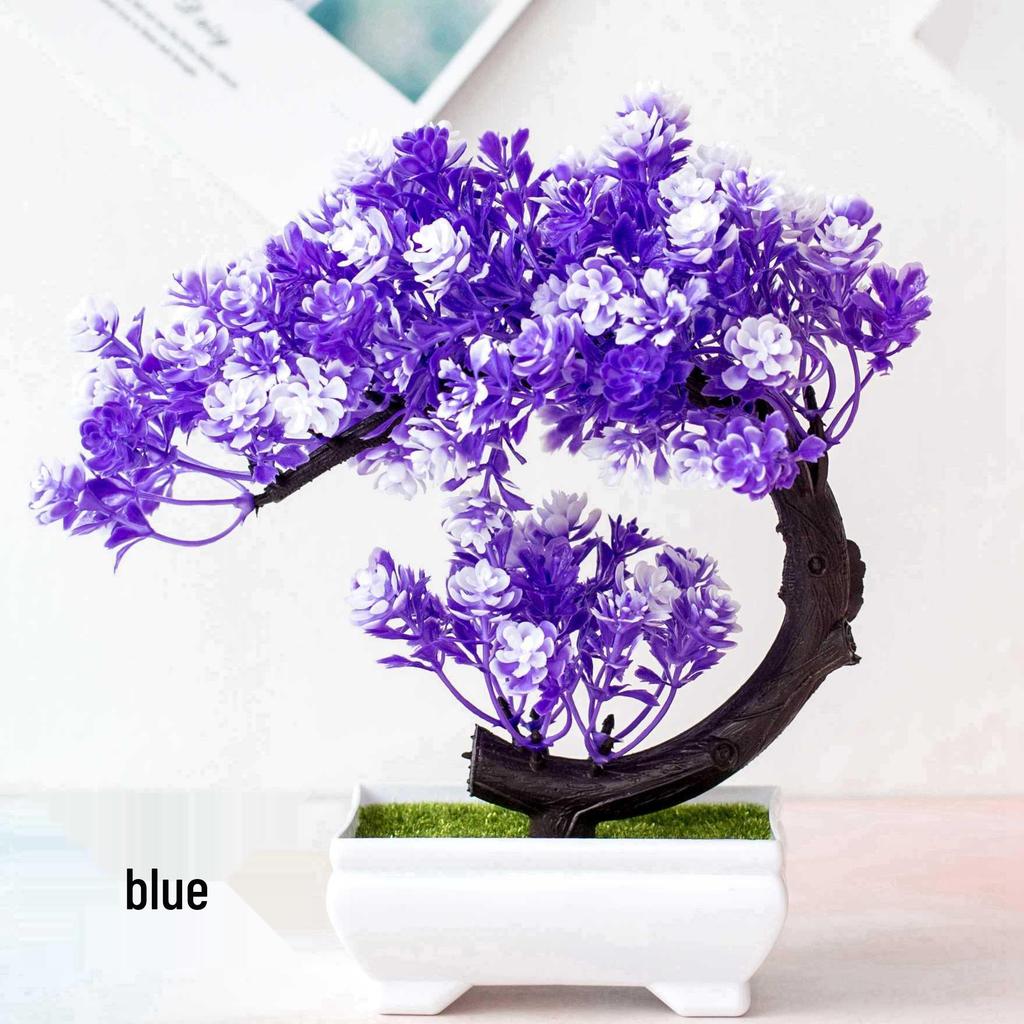 Mini Potted Grass Bonsai: Cherry Snowball Home Decor Ornament