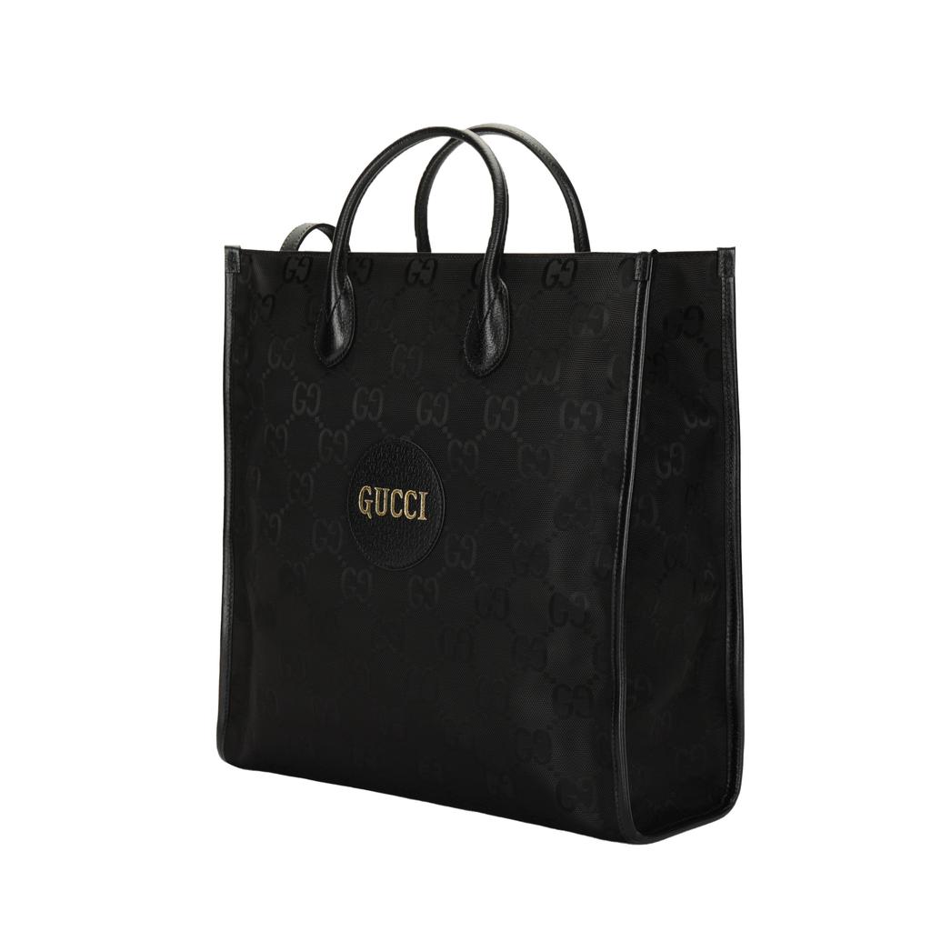 GUCCI Off The Grid Nylon With Leather Tote Bag, Shopping Bag, Portable Crossbody Bag, Shoulder Bag Mens Black