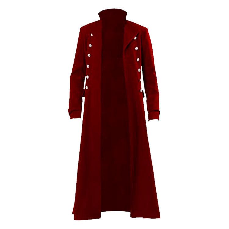 Halloween Medieval Renaissance Gothic Plus Size Double Breasted Vintage Coat Stage cos Wear a coat