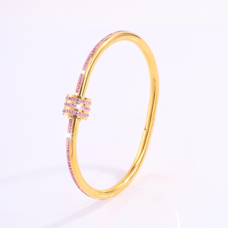 Titanium Steel , Colored Small Waist Light Luxury  Women's High Sense, Fashionable Full Diamond European and American Temperament Niche 