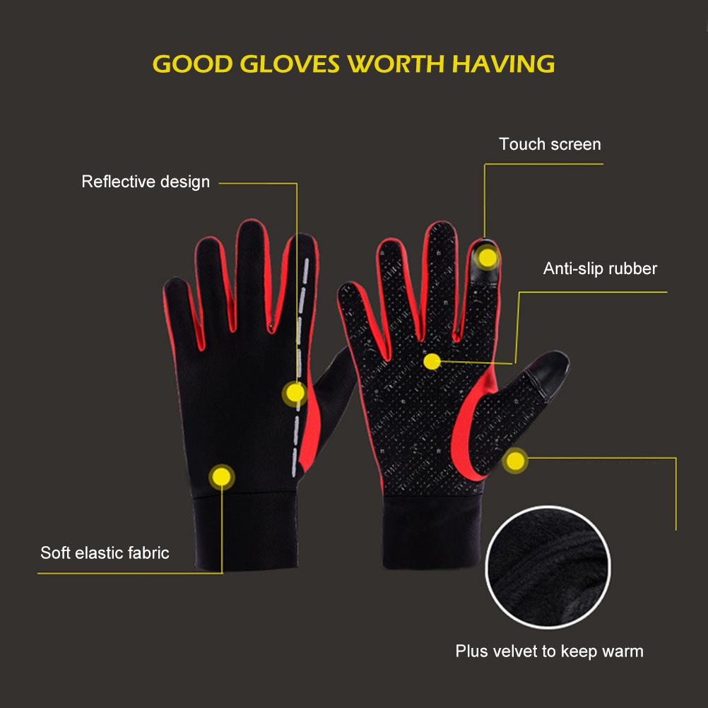 1 Pair Cycling Gloves Touchscreen Gloves Winter Windproof Gloves for Cycling Running Fitness Camping Hiking Riding