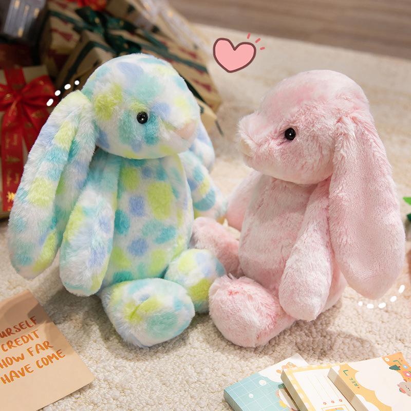 Jelly Lop-Eared Rabbit Plush Toy – Floral Cloth Doll, Christmas Gift for Girls
