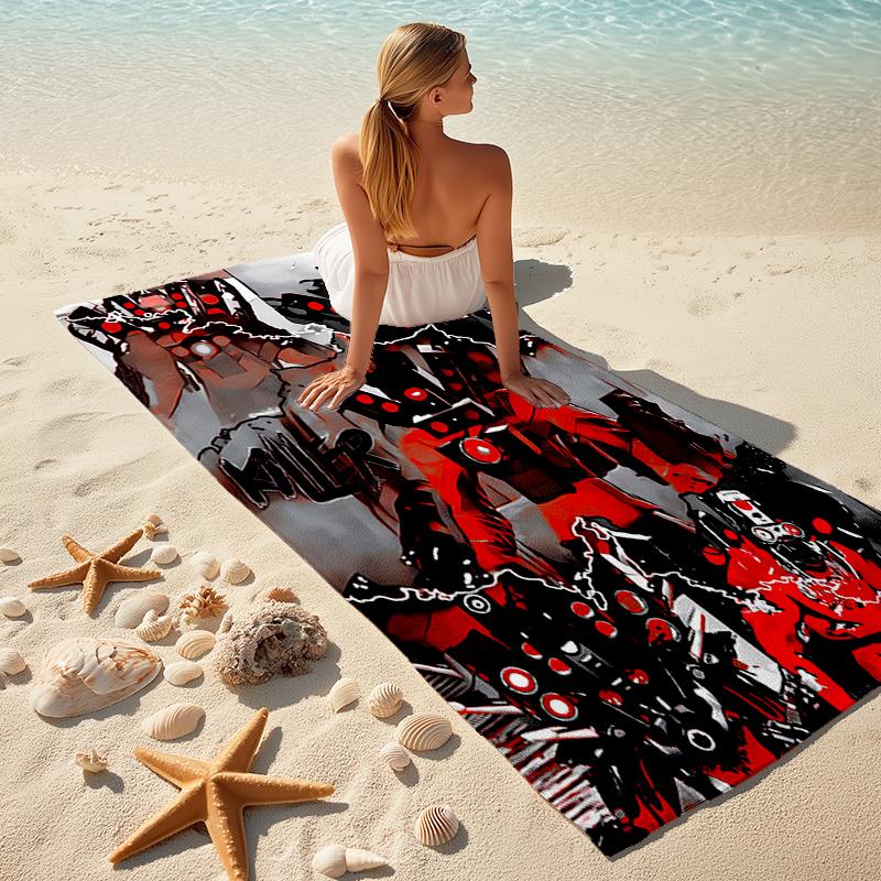 1pc Skibidi Toilet Multiverse1 Beach Towel, Comfortable and Thick, and Swimming/Bath/Picnic/Camping Towel, Suitable for Seaside Beaches