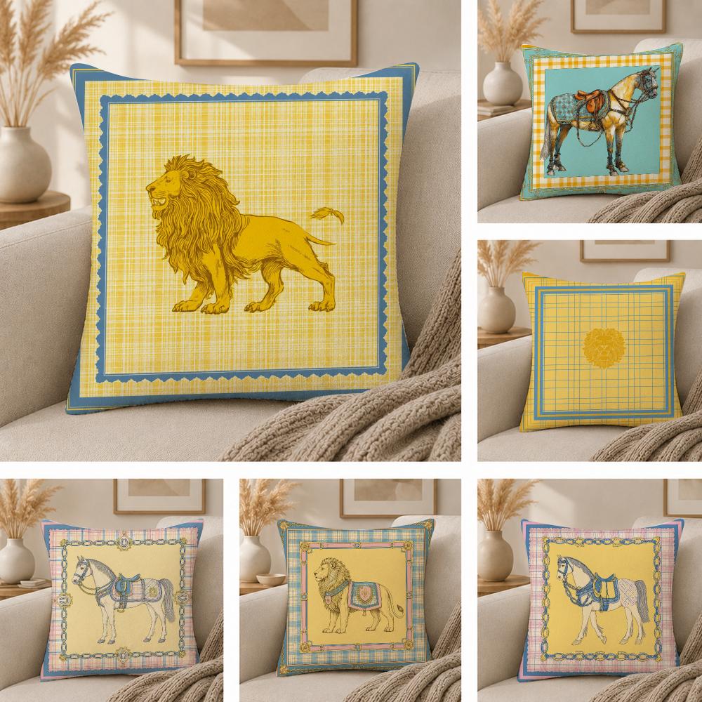 Retro Animal Pattern Decor Gift For Vintage Lovers Cushion Cover Skinsoft Pillow Cover Festive Home Accent Sofa Bed