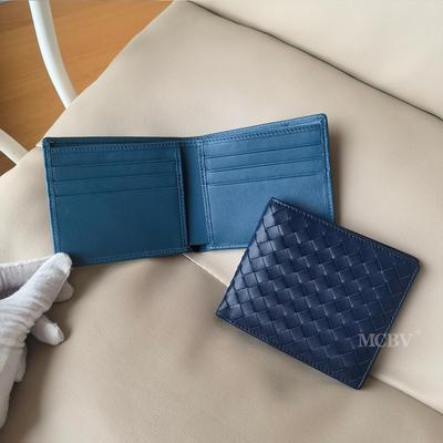 MCBV Men's Hand-Woven Leather Wallet and Coin Holder with Card Slots and Money Clip
