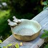 Bird Feeder Yard Ceramic Bird Baths Creative Fruit Tray Bird Feeder Garden Decor Bird Feeder Retro Finish Bird Feeder Tray