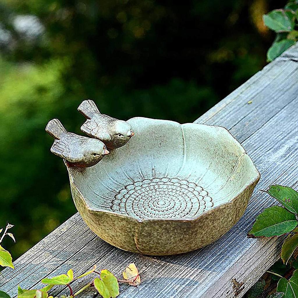 Bird Feeder Yard Ceramic Bird Baths Creative Fruit Tray Bird Feeder Garden Decor Bird Feeder Retro Finish Bird Feeder Tray