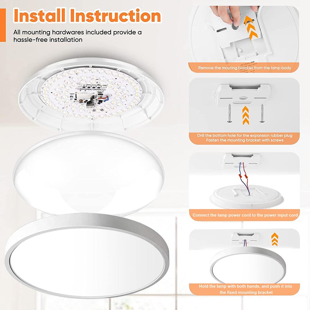 30CM RGBCW LED Ceiling Lights Round Panel Remote Control Dimmable Recessed Downlight Color Changing Lamp Bedroom Kitchen 24W