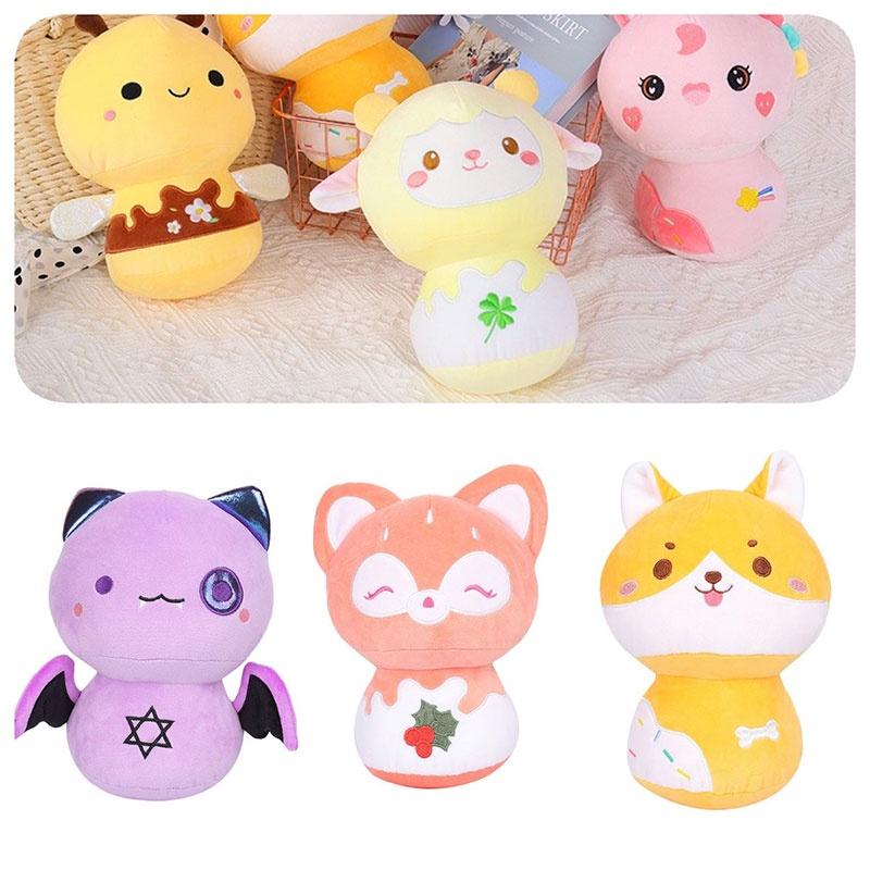 Adorable Mushroom Animal Plush Toy Cute Bee, Bat, Fox, Lamb Home Decor