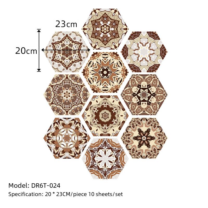50Pcs Grey and White Marble Wood Bohemian Peel and Stick Self-Adhesive Hexagon Tile Stickers for Home Cabinet Kitchen Living Room Wall
