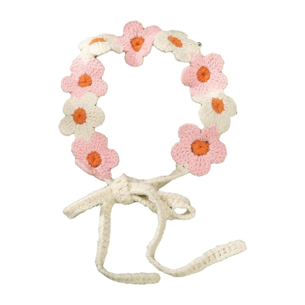 French Flower Hair Bands Crochet Texture Knit Headband Crochet Hair Bands Fashion Accessories Style B