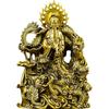 Messing Doppeldrache Avalokiteshvara Bodhisattva Figur Beschützer Weisheitsstatue für Altar Heim Büro Dekor