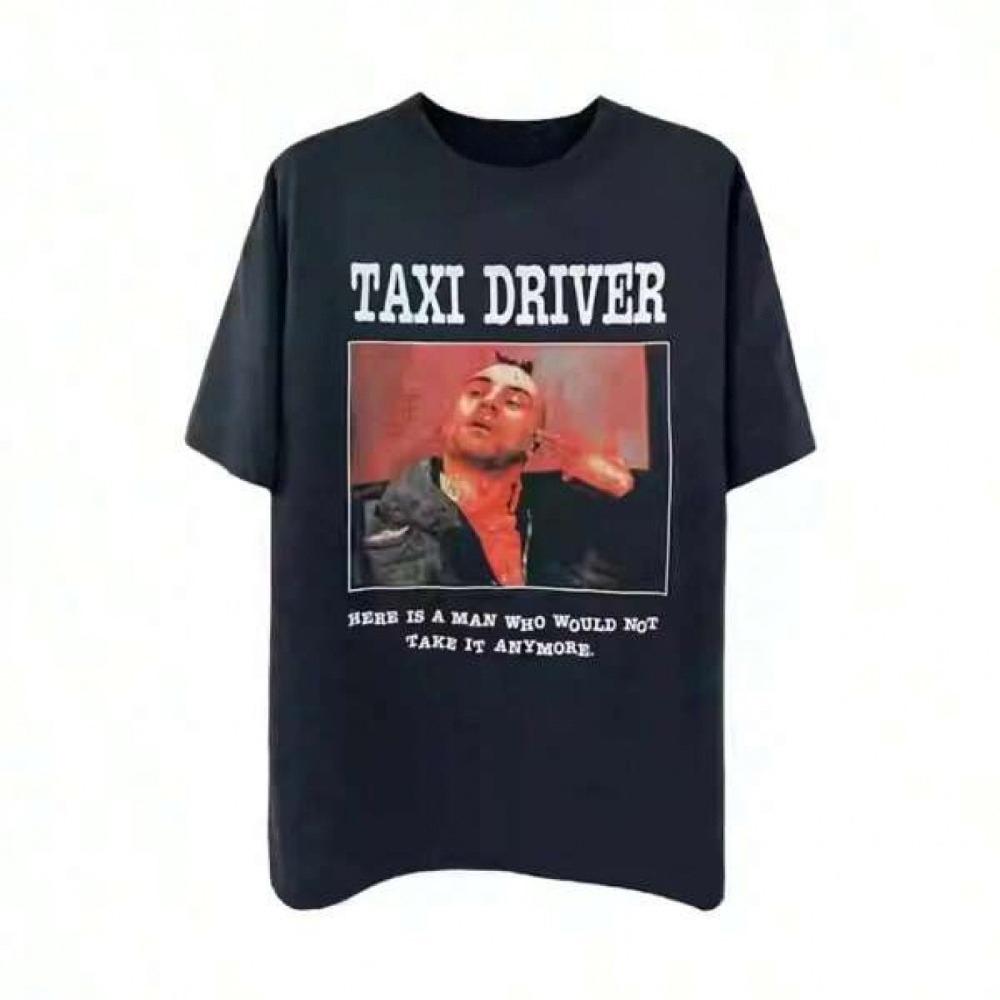 Vintage Taxi Driver TShirt with Short Sleeves and Screen Print HighQuality Luxury Brand Movie Tee