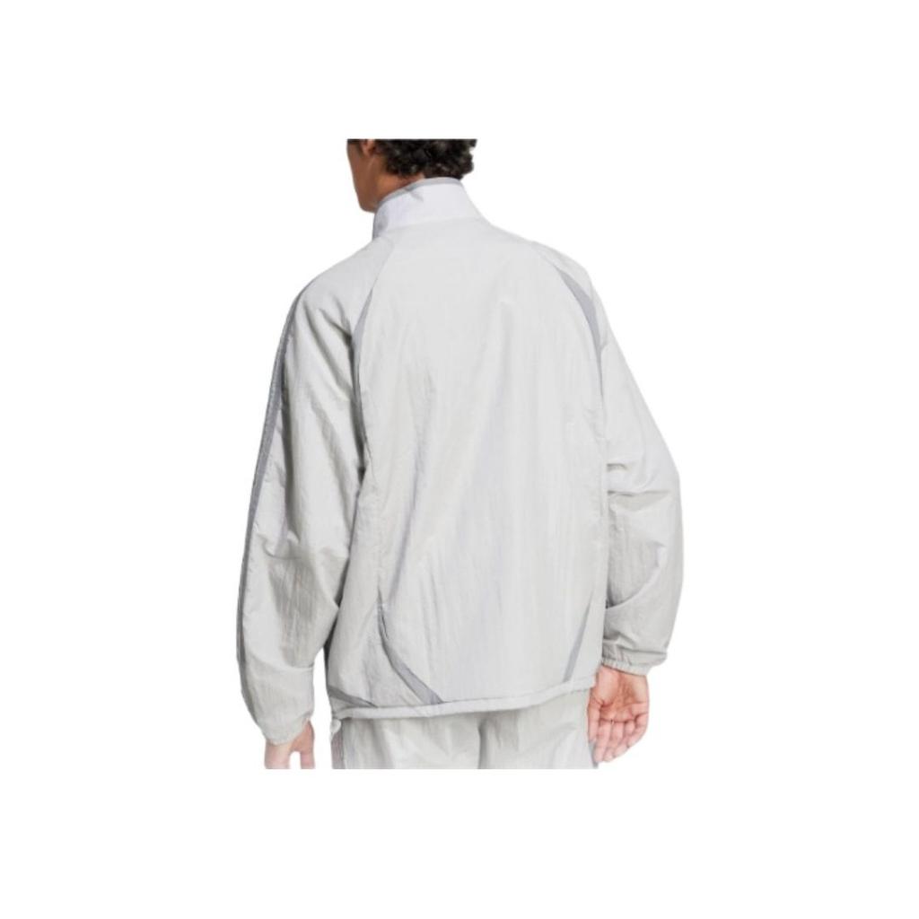 Adidas Originals Adicolor Series Fashion Comfortable Versatile Stand Collar Jacket Men Jacket Light-Gray Gray JP1138