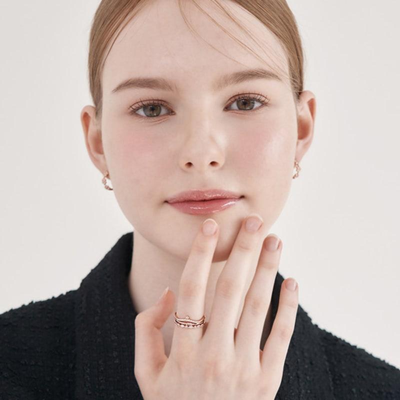 ELLE Jewelry 14K GP Daily Cubic Layered Ring ELBRWR143