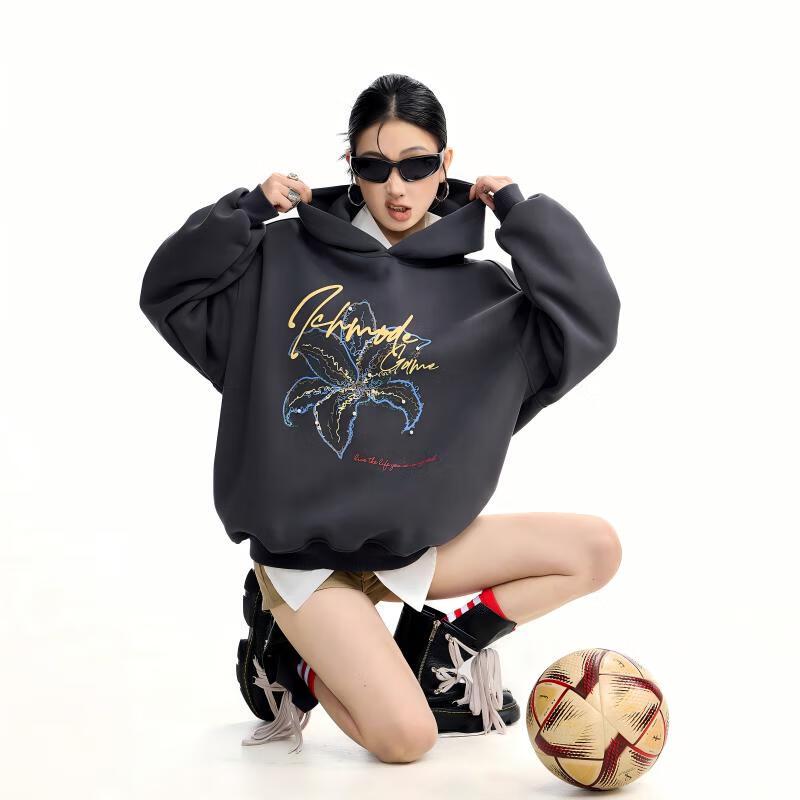 

ICH MODE Women s American Style Hooded Sweatshirt S