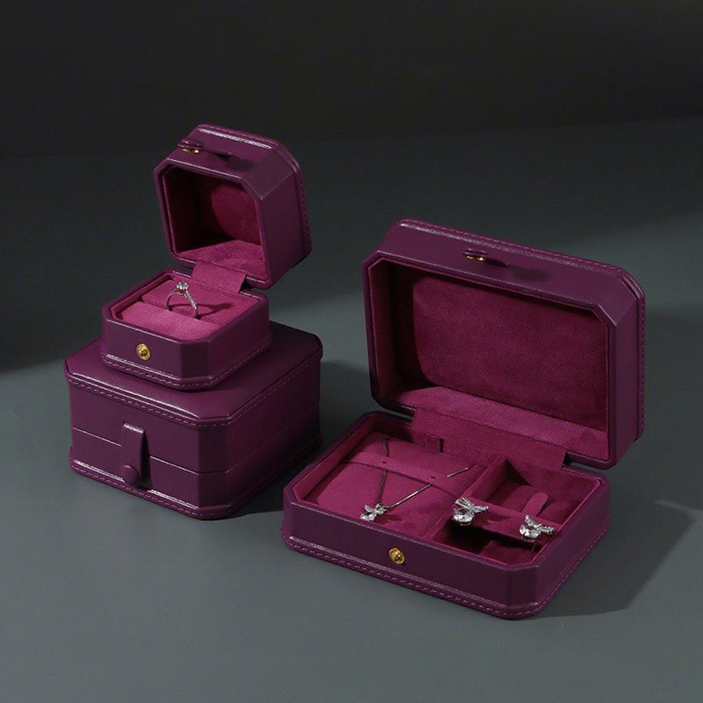 Wonderful Pack High-Grade Leather Hand-sewn Square Luxury Jewelry Packaging Box for Rings Necklaces Bracelets Watches Storage