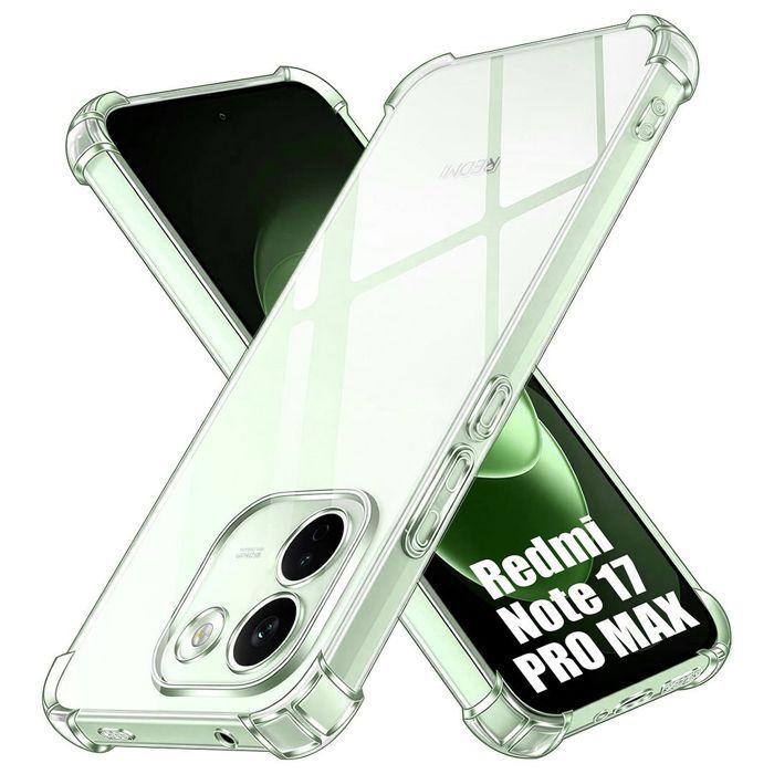 Coque pour Xiaomi Redmi Note 17 Pro Max 5G, Silicone Antichoc Slim Coins Renforcés Transparent
