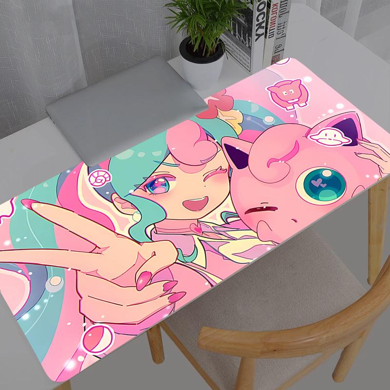 Mouse Pad XL Pokemon Pikachu Jigglypuff Lockedge Large Gaming Accessories Computer Gamer Keyboard Mouse Mat Desk Mousepad