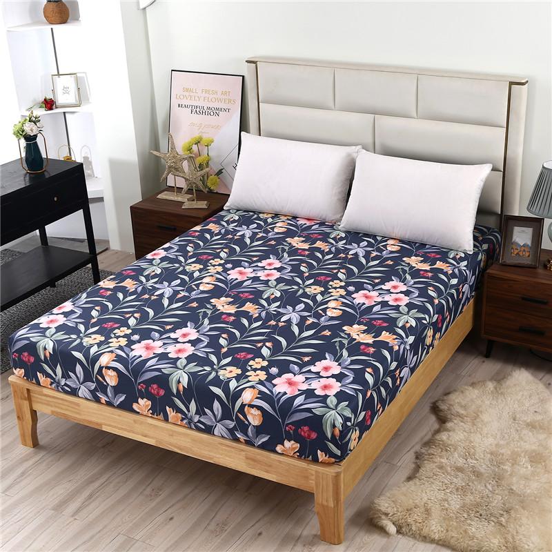 1Pc Pure Cotton New Product Printing Fitted Sheet Mattress Cover Four Corners With Elastic Band Bed Sheet Customizable