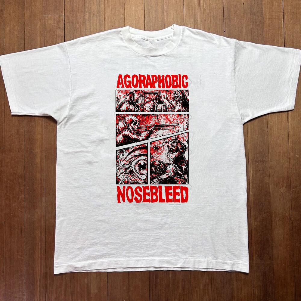 Agoraphobic Nosebleed White T-Shirt Cotton Full Size Unisex Unisex T-Shirt S