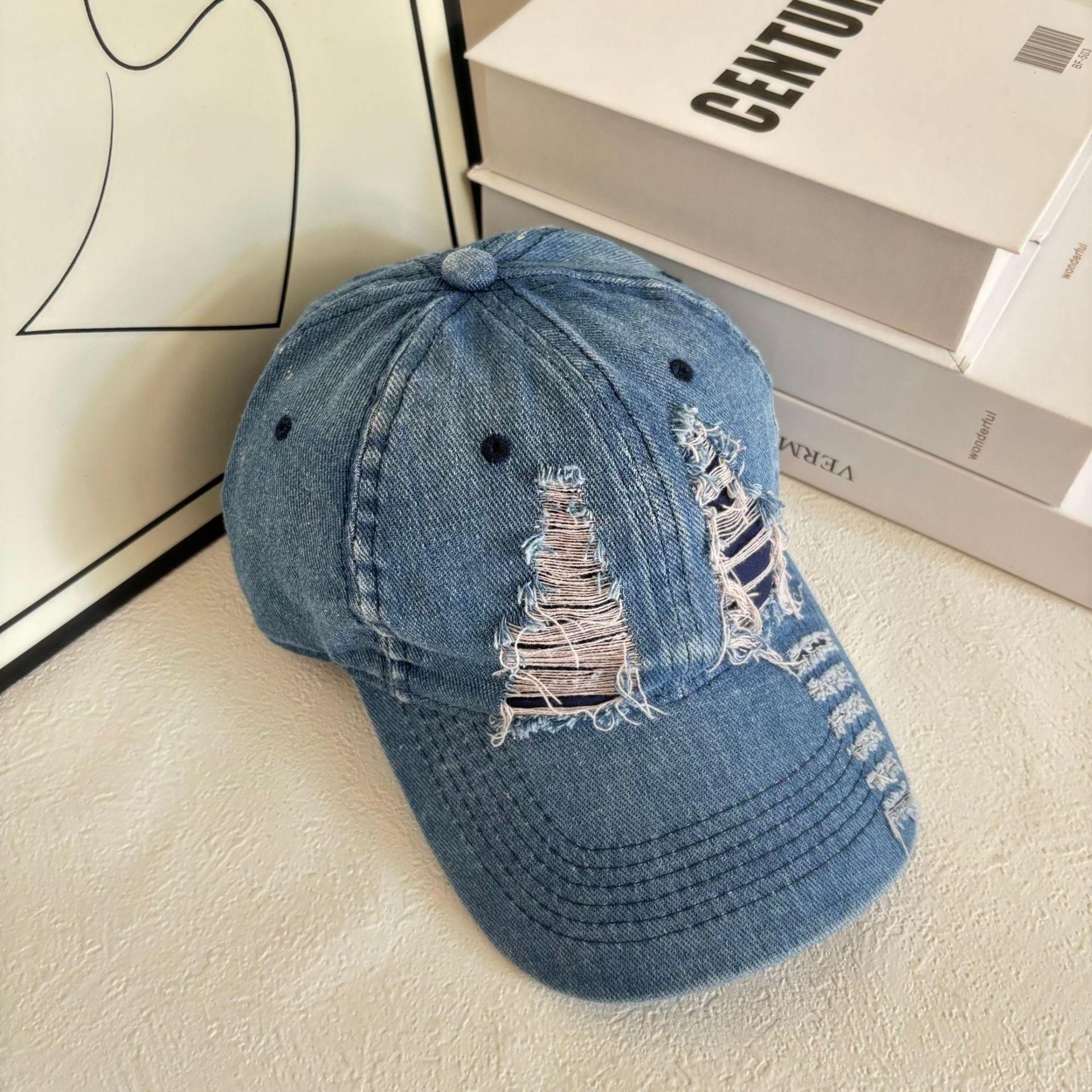 

JYL TS DIY Denim Cap Unisex Outdoor Sports Sun Protection Baseball Hat Cotton 1222Mao12857 brown-nose кольору