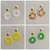 1 pair Ethnic Style Glass Mini Beads Earrings Jewelry Round Beaded Earrings  Banquet