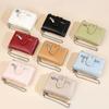 Women's Wallet with Keychain Strap Card Holder Coin Zip Pocket Ins Style Short Bifold Purse