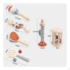 Wooden Educational Toy Set Infant Rattle Rattling HandEye Coordination Sensory