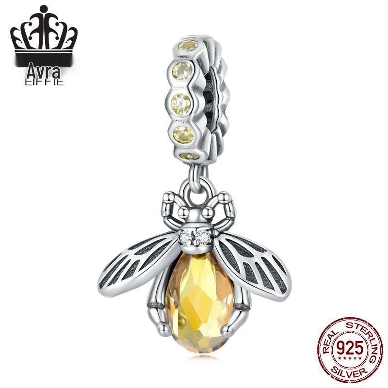 

Браслет-подвеска из стерлингового серебра S925 с пчелой и циркониевыми вставками в виде медовых сот