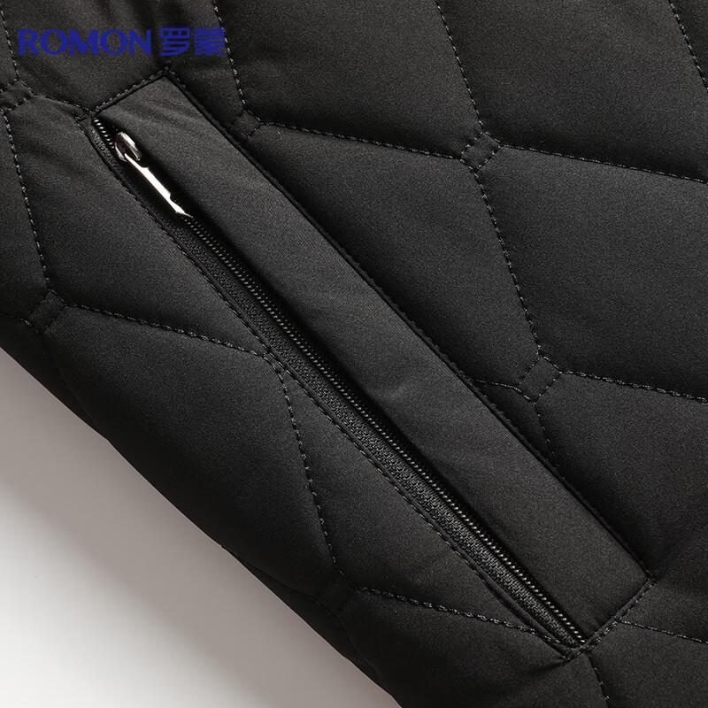 Romon Men's Diamond Quilted Wool Blend Winter Jacket