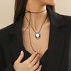 Elegant Long Neck Chain Adjustable Rope Collarbone Chain Choker Geometric Eggs Pendant Neckchains Jewelry for Women
