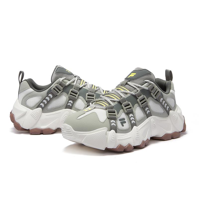Fila Fusion Exocet Mountain Shoes Comfortable Casual Durable Low-Top Dad Shoes Women Sneakers Snow-White Soft-Willow-Gray T12W511510FSP