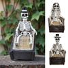 Halloween Skull Ornament, Resin Skeleton Shape 3D Printed Figure, Portable Desktop Skull Figurine Tabletop Party Decoration