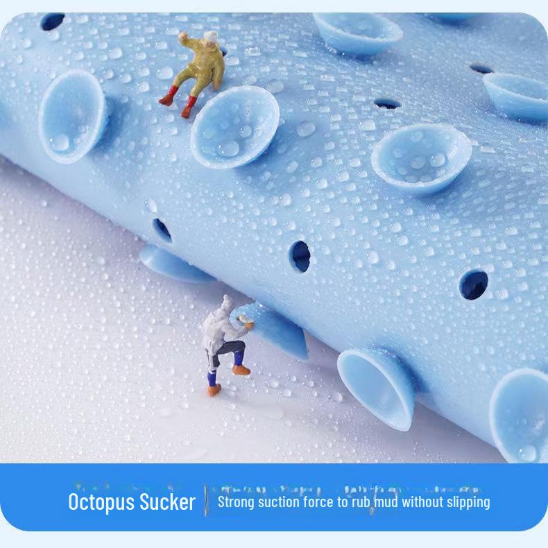 30cm TPE Foot Pad: Multifunctional Back Scrubber with Suction Cup and Long Bristle Brush