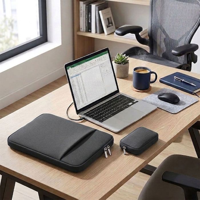 Housse Ordinateur Portable 15" - Compatible avec MacBook Air Acer Lenovo Dell Asus - Gris