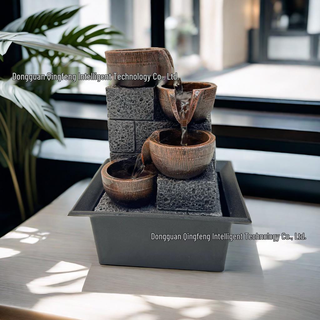 Desktop Small Fountain Water Ornament - Decorative Gift & Purification Handicraft