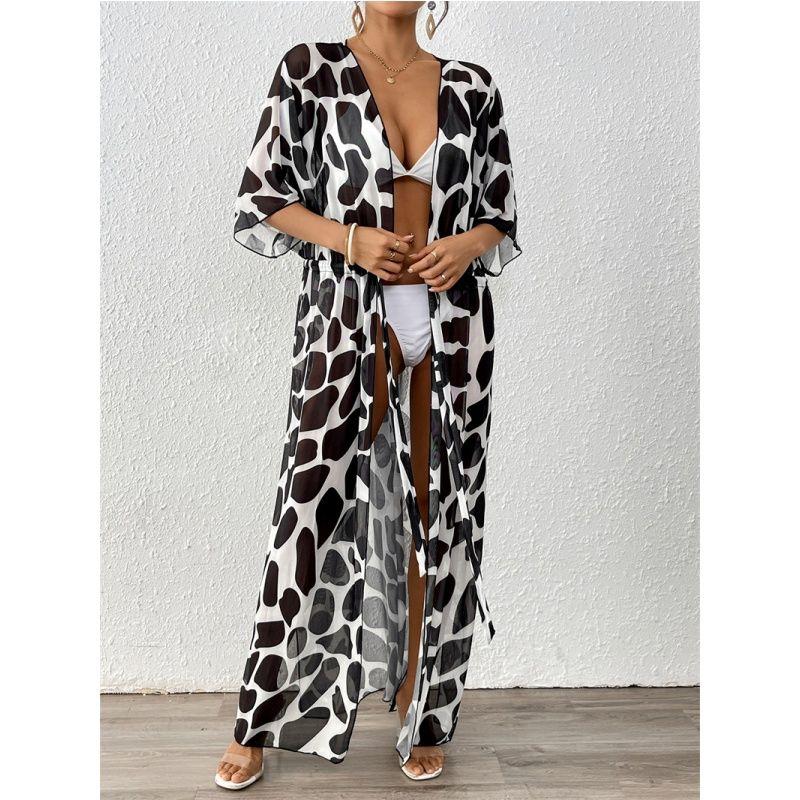 

Женский кардиган-бикини Женский кардиган-платье Бандажный пляжный кардиган-накидка для бикини Женский Black XL