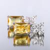 Huitan Simple and Elegant Square Cubic Zirconia Earrings Bling Yellow CZ Dangle Earrings Luxury Women Wedding Engagement Jewelry