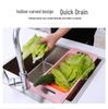 Adjustable Retractable Kitchen Sink Basket for Washing Fruits & Vegetables