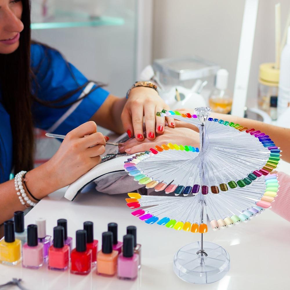 120 Sticks Acrylic Tips Spiral Nail Swatch Display Stand  For Nail Polish Gel Show