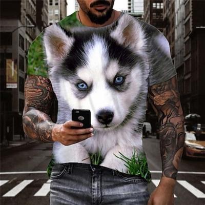 Men's T Shirt Tee Tee Graphic Dog Crew Neck Clothing 3D Print Outdoor Casual Daily Sports Short Sleeve Print Vintage Fashion