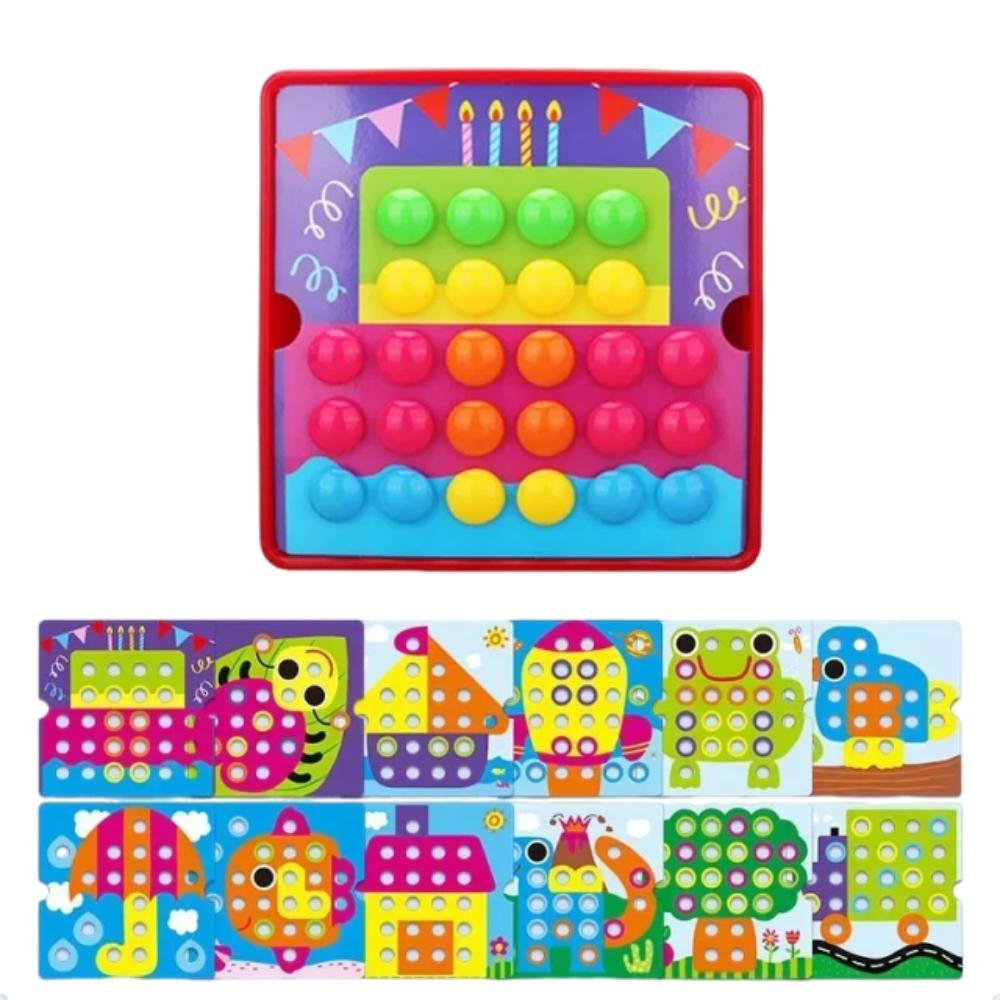 Cute Mushroom Nail Puzzle Toy 3D Color Matching Puzzles Lovely Early Education Toy  Children Gift