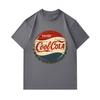 Men's 100% Cotton Crew Neck Short Sleeve T-Shirt, Retro Vintage Cool Cola Bottle Cap Pattern Printed Casual Comfortable Daily Wear Top for Summer Dail