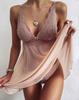2024 Women's Sexy Lace Halter Lingerie - See-through Elegant Pajama Set for Europe and America