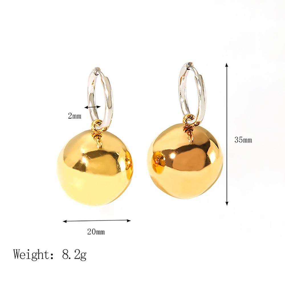 Yori Trendy Ball Pendant Earrings Stainless Steel Fashion Charm PVD Jewelry Gold Color Bijoux Waterproof Jewelry for Women